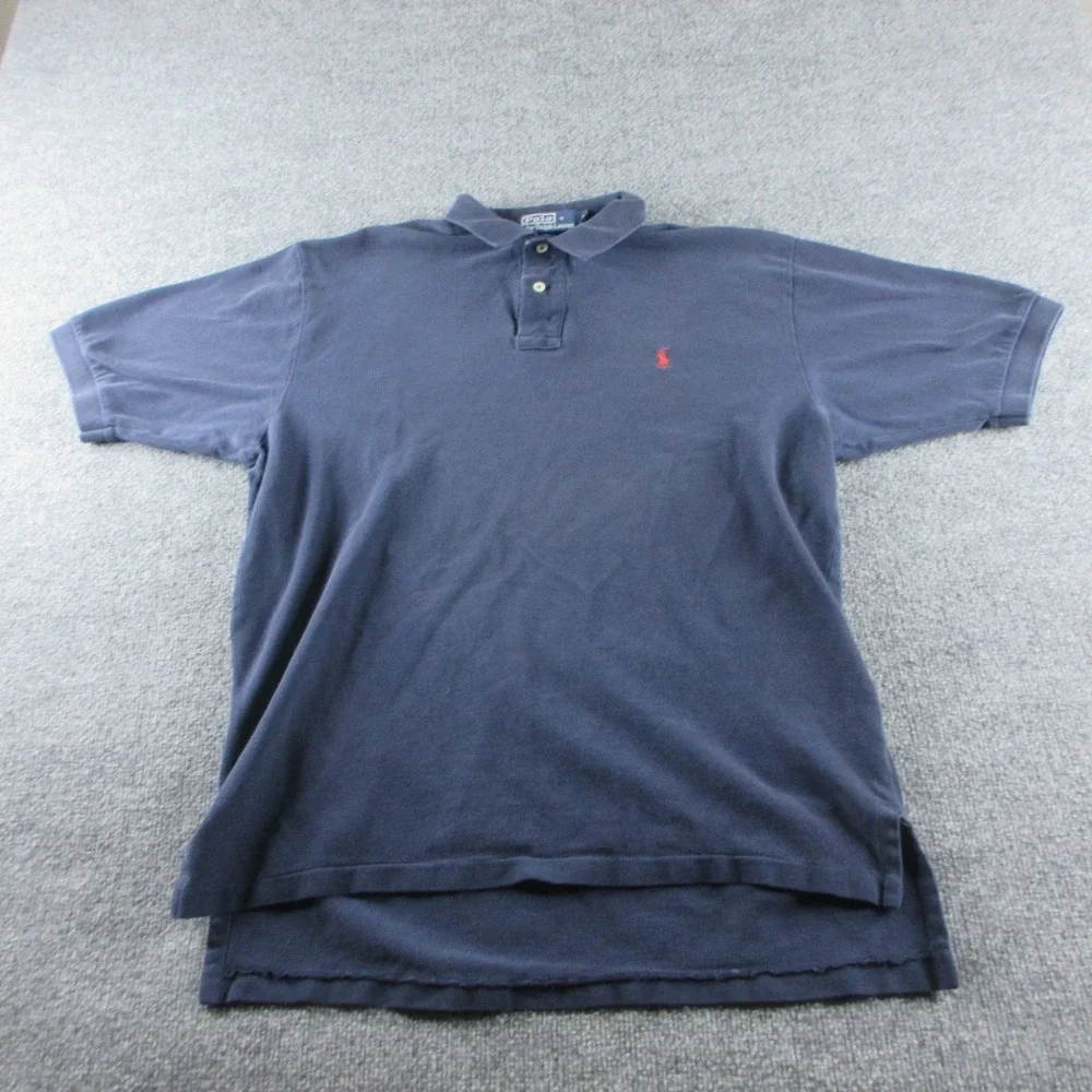 Polo Ralph Lauren Shirt Mens L Blue Button Up Short Sleeve Casual Pony Preppy